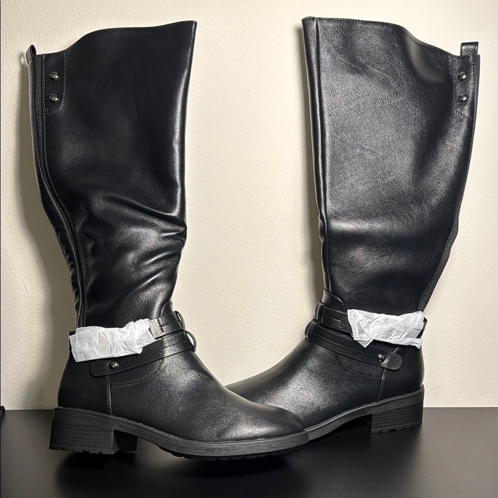 NEW IN BOX Dream Pairs Black Knee High Fur Lined Boots size 8.5